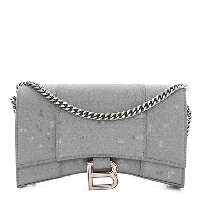 Balenciaga Glitter Fabric Hourglass Chain Bag Grey 1 of 10