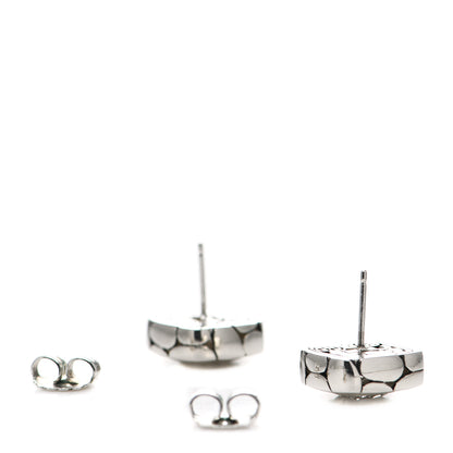 John Hardy Sterling Silver White Topaz Batu Kali Square Earrings 3 of 4