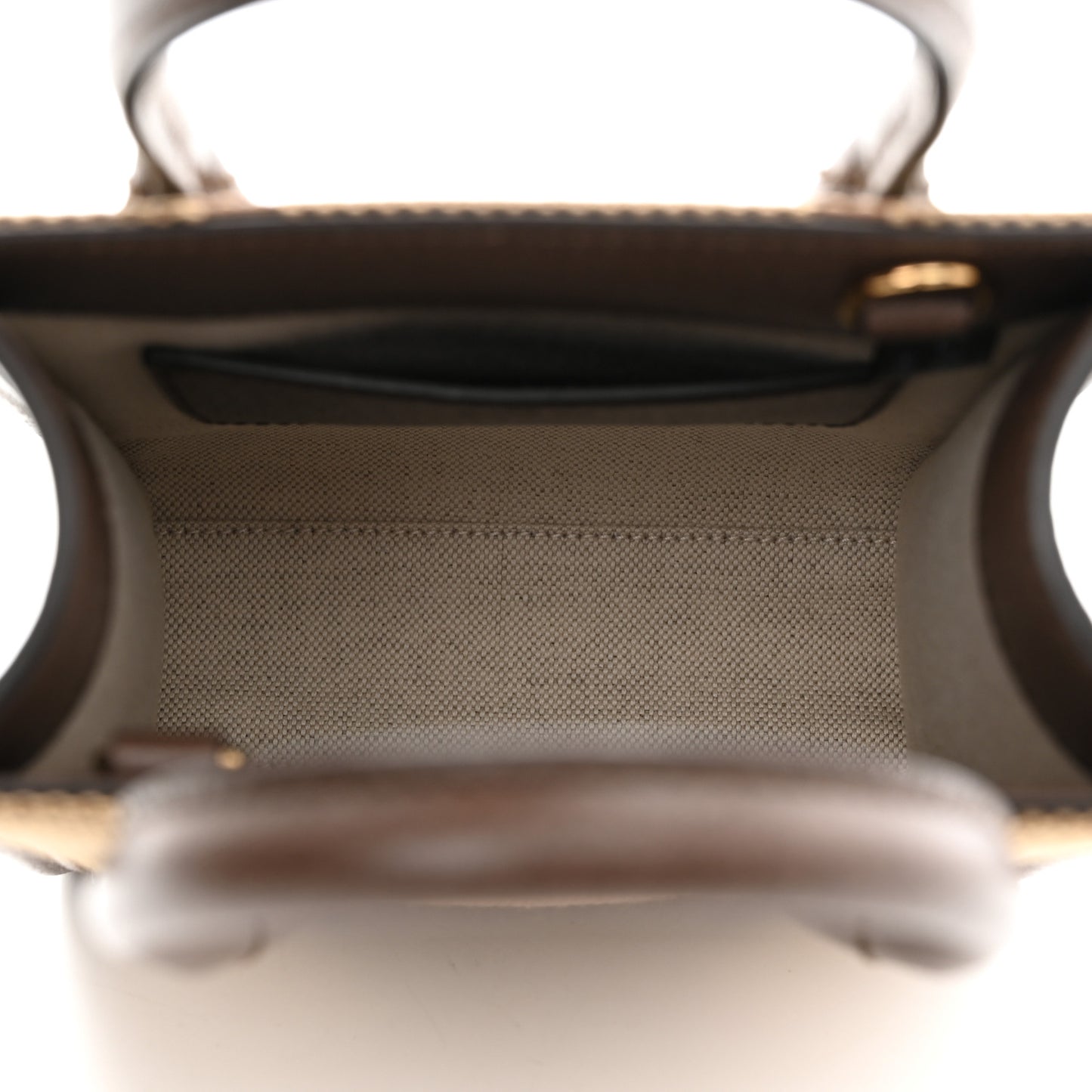Monogram Jumbo GG Textured Dollar Calfskin Web Mini Vertical Tote Camel Ebony New Acero