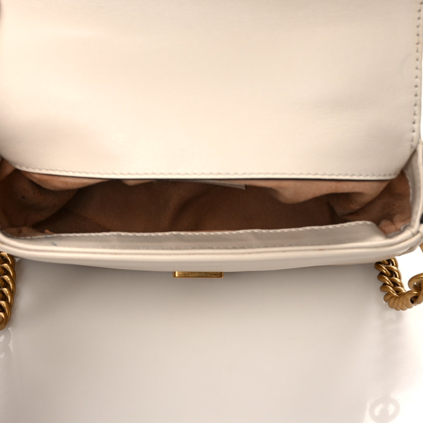Calfskin Matelasse Mini GG Marmont Top Handle Shoulder Bag White