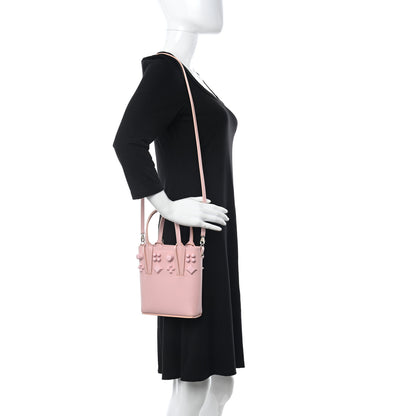 Christian Louboutin Calfskin Empire Spike Studded Mini North South Cabata Tote Rosy 2 of 10