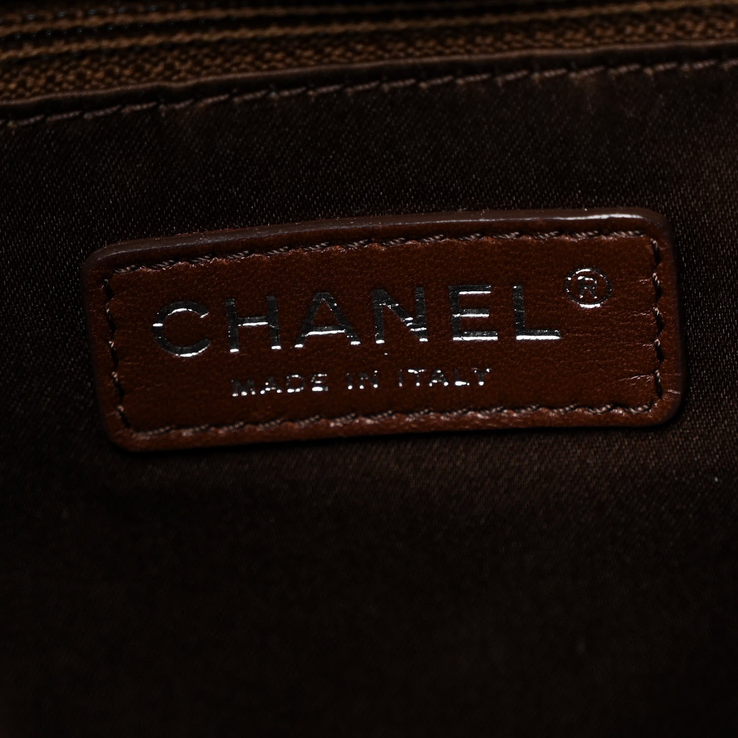 Chanel Distressed Glazed Caviar Quilted Large Elastic Tote Brown 6 of 10
