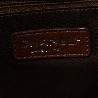 Chanel Distressed Glazed Caviar Quilted Large Elastic Tote Brown 6 of 10