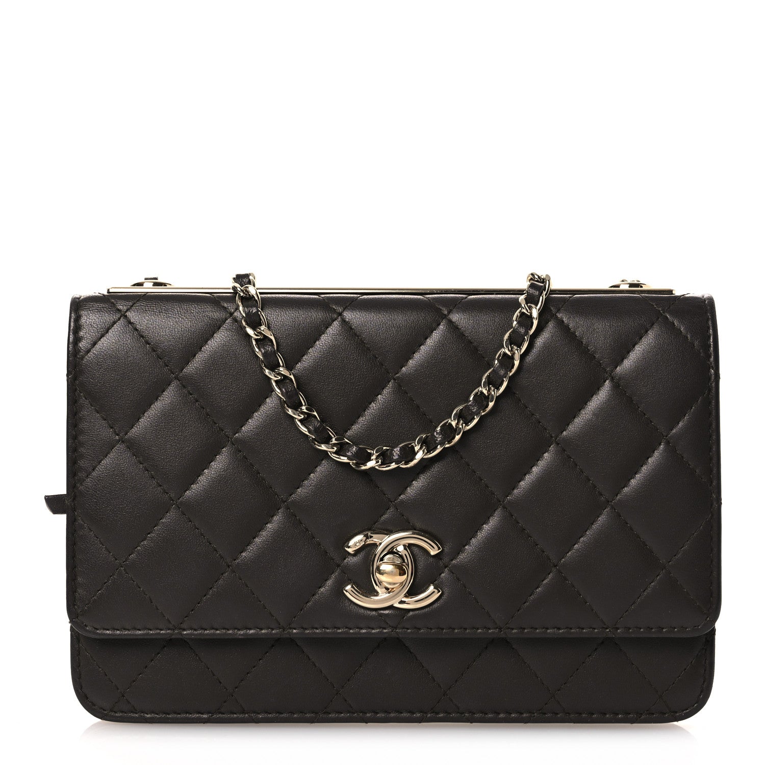 Chanel Lambskin Quilted Trendy CC Wallet On Chain WOC Dark Brown 1 of 14