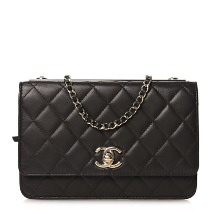 Chanel Lambskin Quilted Trendy CC Wallet On Chain WOC Dark Brown 1 of 14