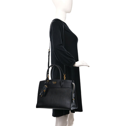 Prada Saffiano City Calfskin Medium Esplanade Tote Black 2 of 8
