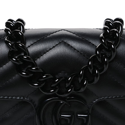 Gucci Calfskin Matelasse Monochrome GG Marmont Chain Belt Bag Black 8 of 10