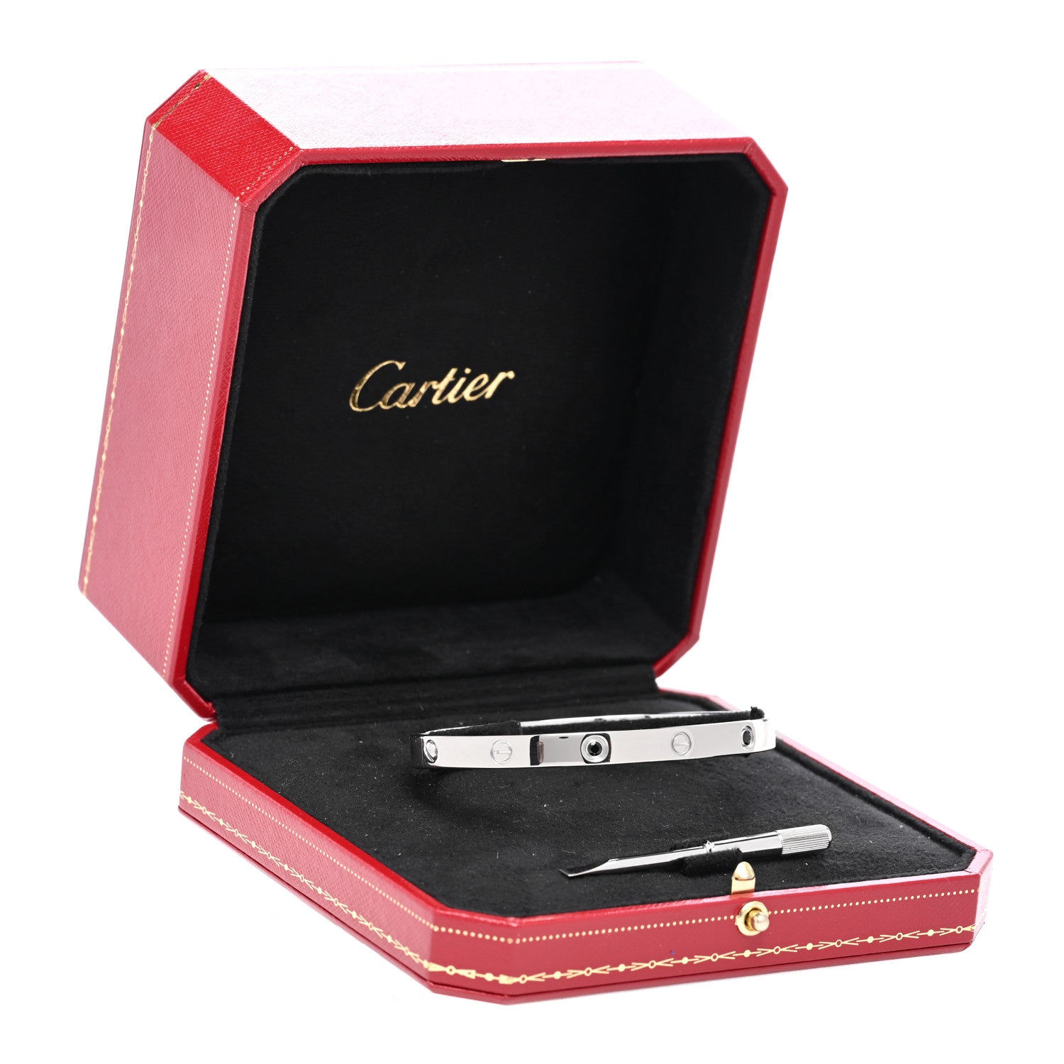 Cartier 18K White Gold Black Sapphire LOVE Bracelet 20 5 of 5