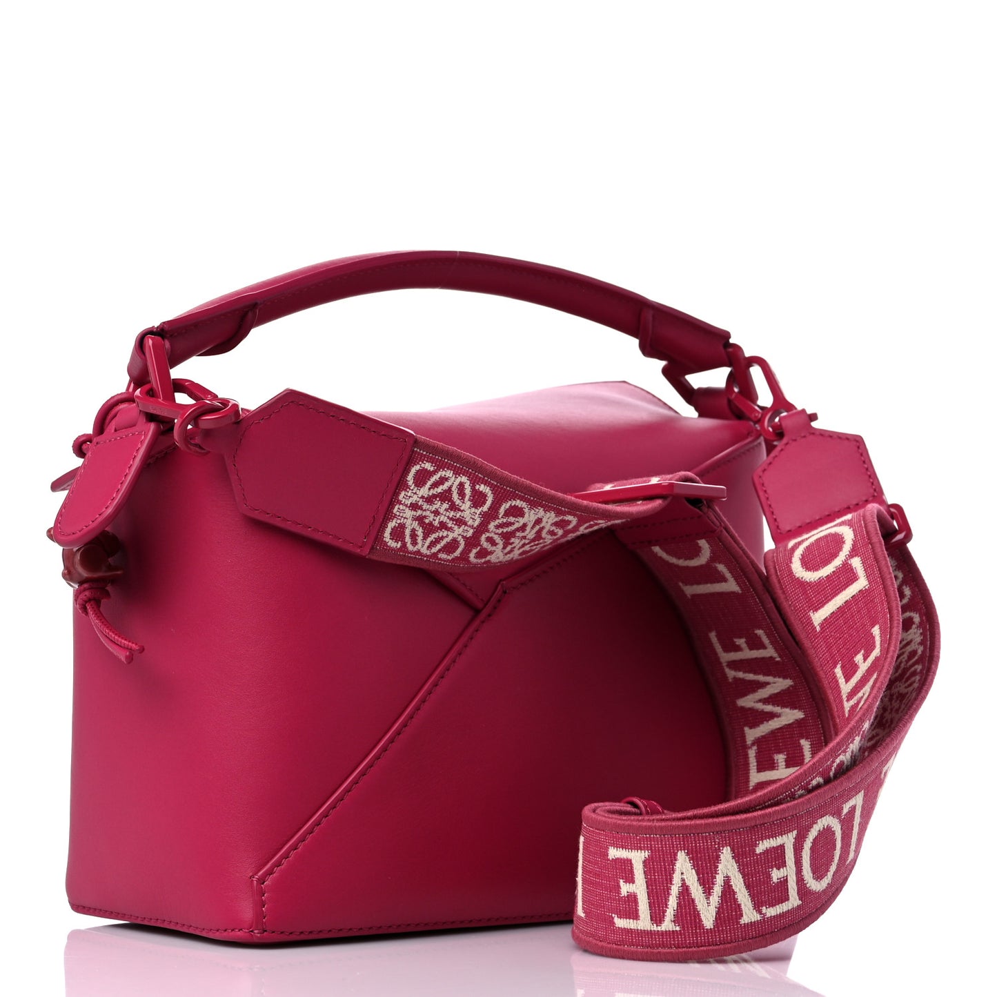 Satin Calfskin Monochrome Small Puzzle Edge Bag Ruby Red Glaze