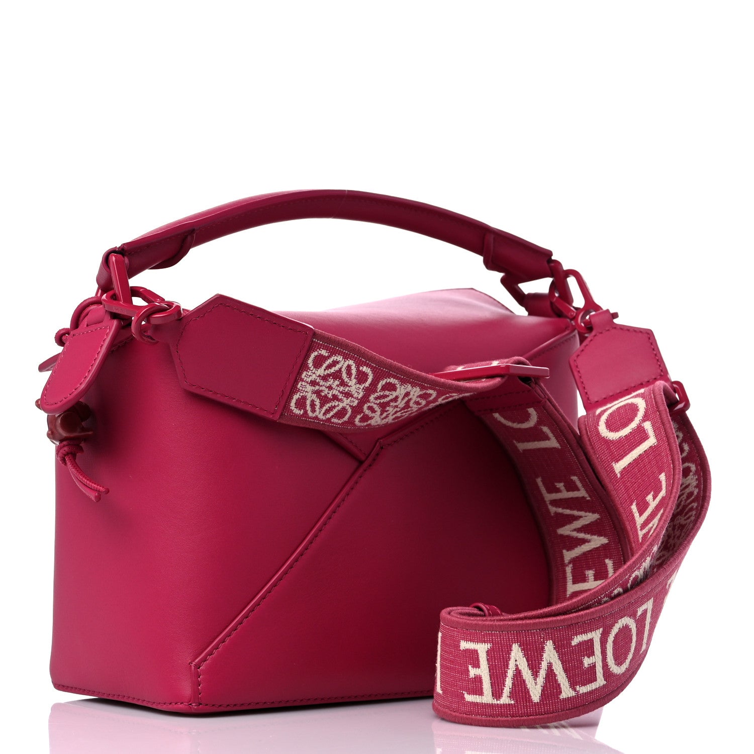 Loewe Satin Calfskin Monochrome Small Puzzle Edge Bag Ruby Red Glaze 3 of 10