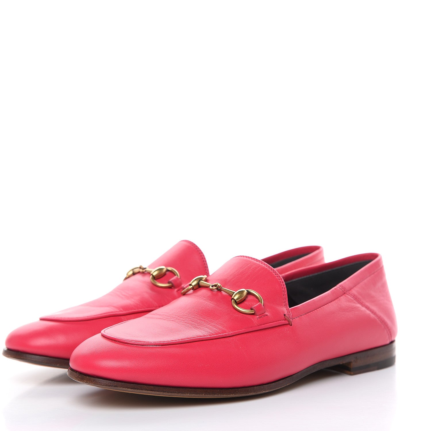 Gucci Lambskin Womens Brixton Horsebit Loafers 37 Hot Pink 3 of 9