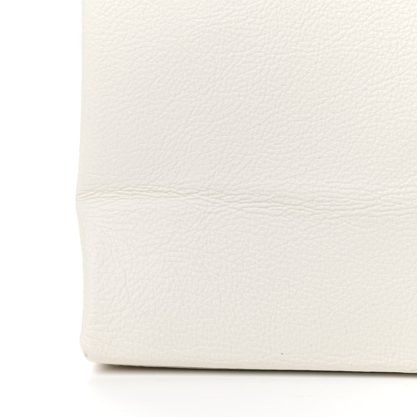 Calfskin Medium Logo North South Shopping Tote White