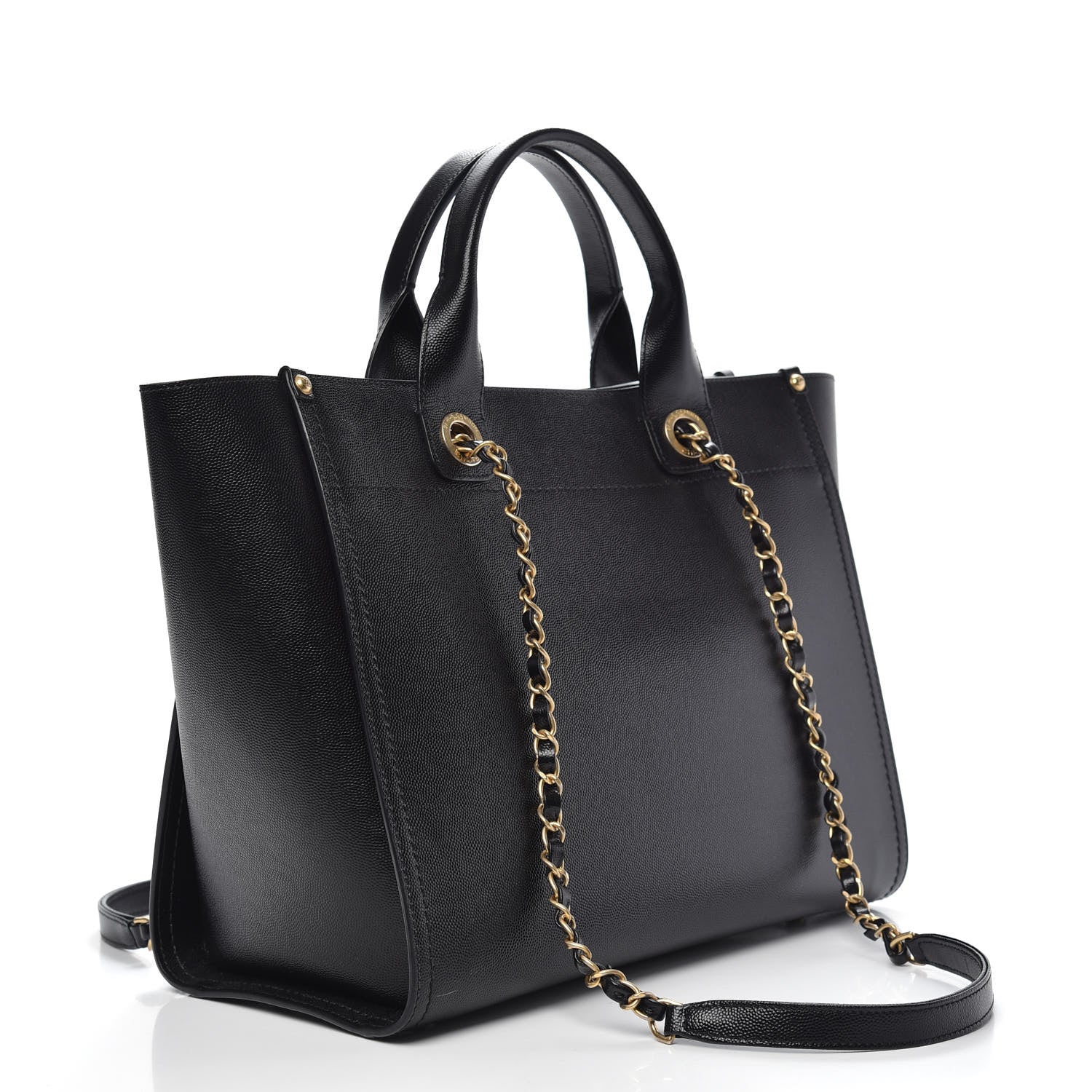 Chanel Caviar Small Studded Deauville Tote Black 4 of 14