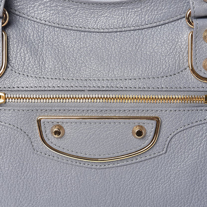Balenciaga Chevre Gold Metallic Edge Hardware City Bleu Acier 8 of 12