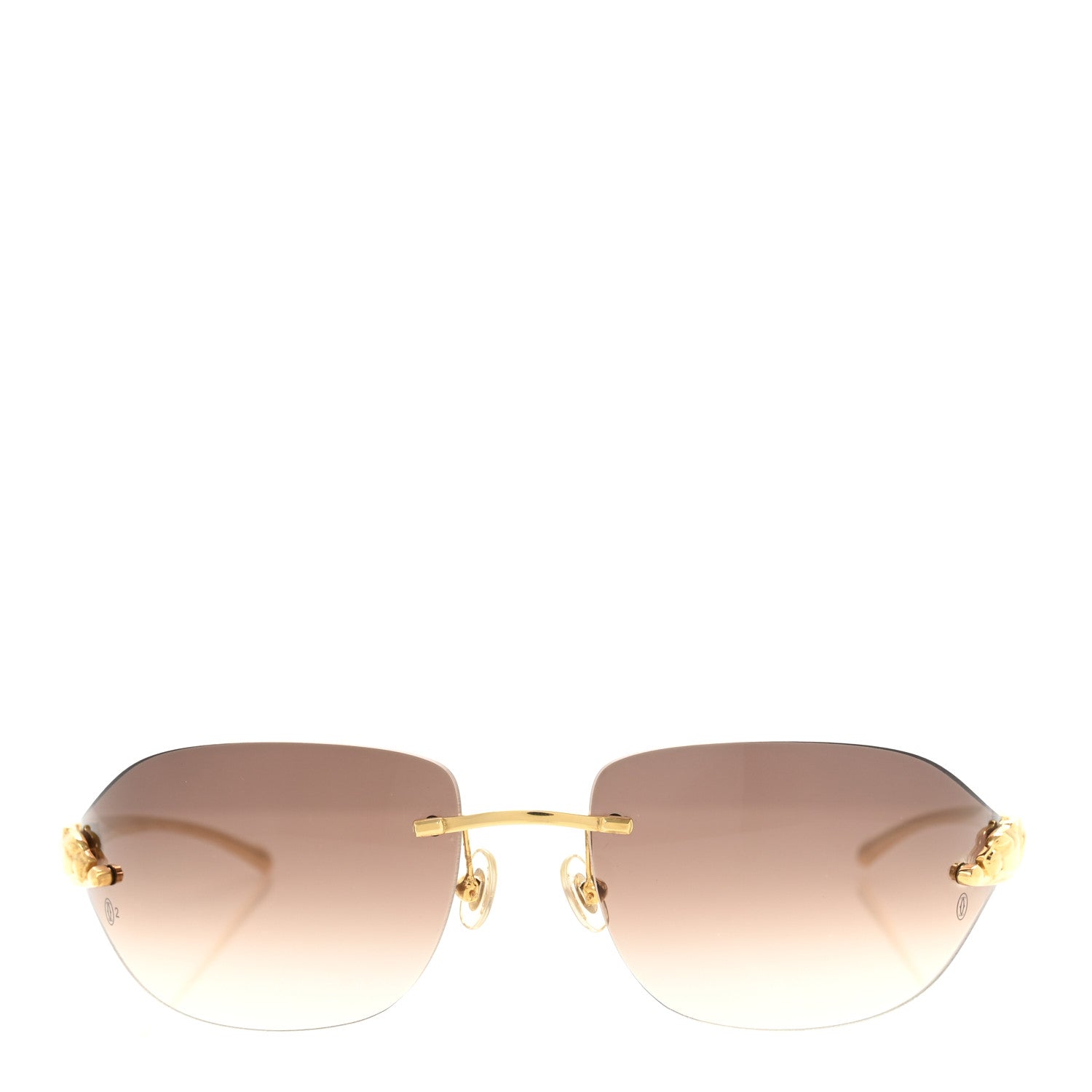 Cartier Metal Panthere De Cartier Rimless Sunglasses 2 of 8