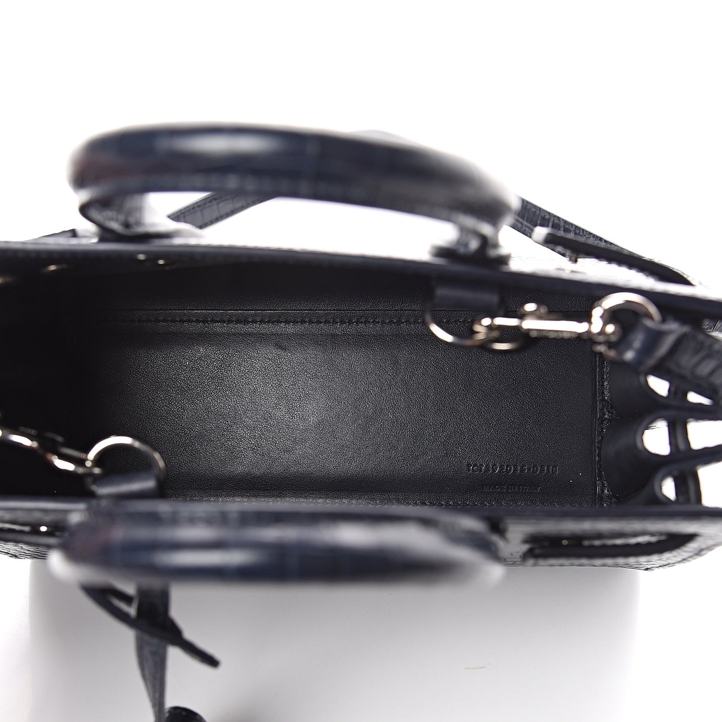 Calfskin Crocodile Embossed Nano Sac De Jour Navy