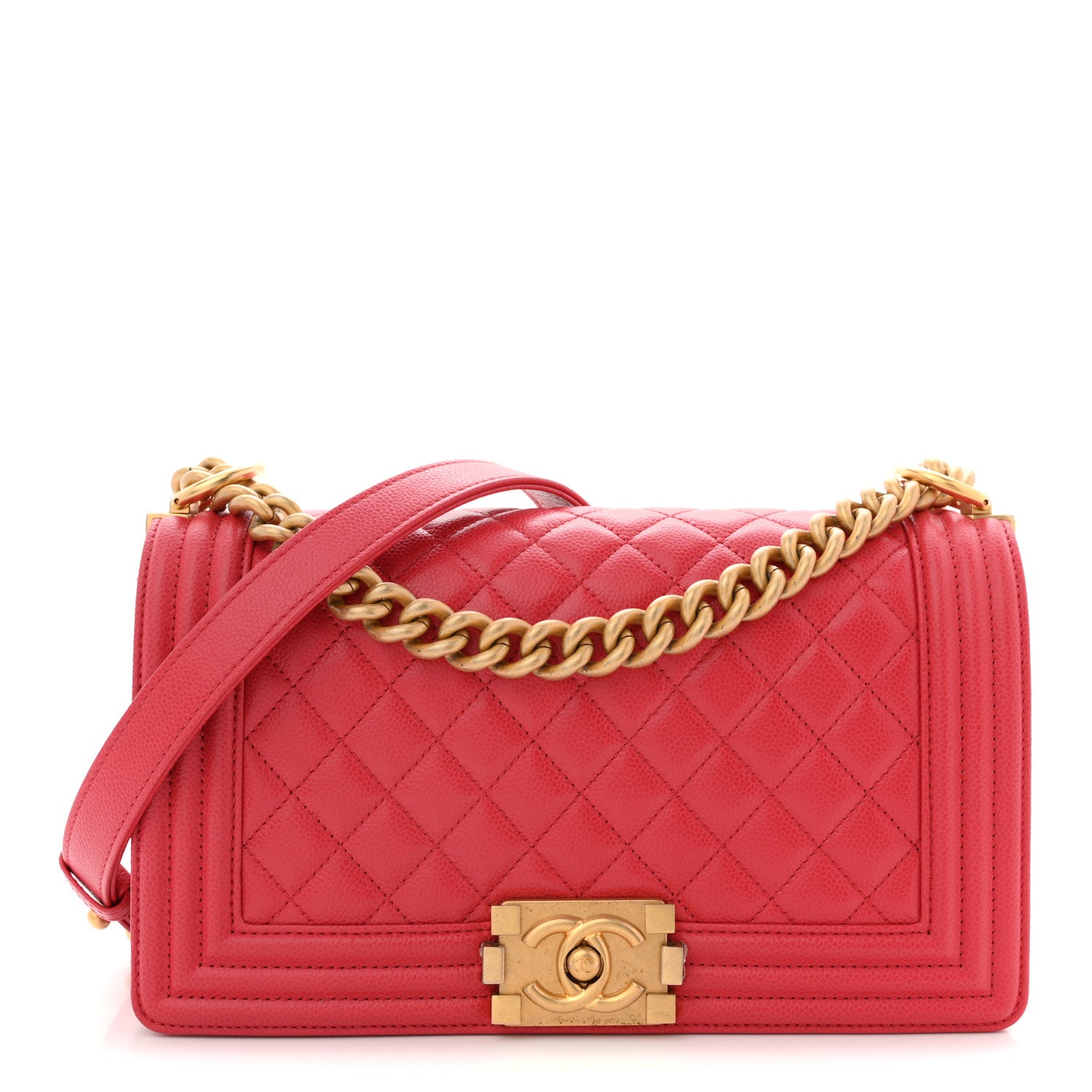 Chanel Caviar Quilted Medium Boy Flap Red 1 of 11