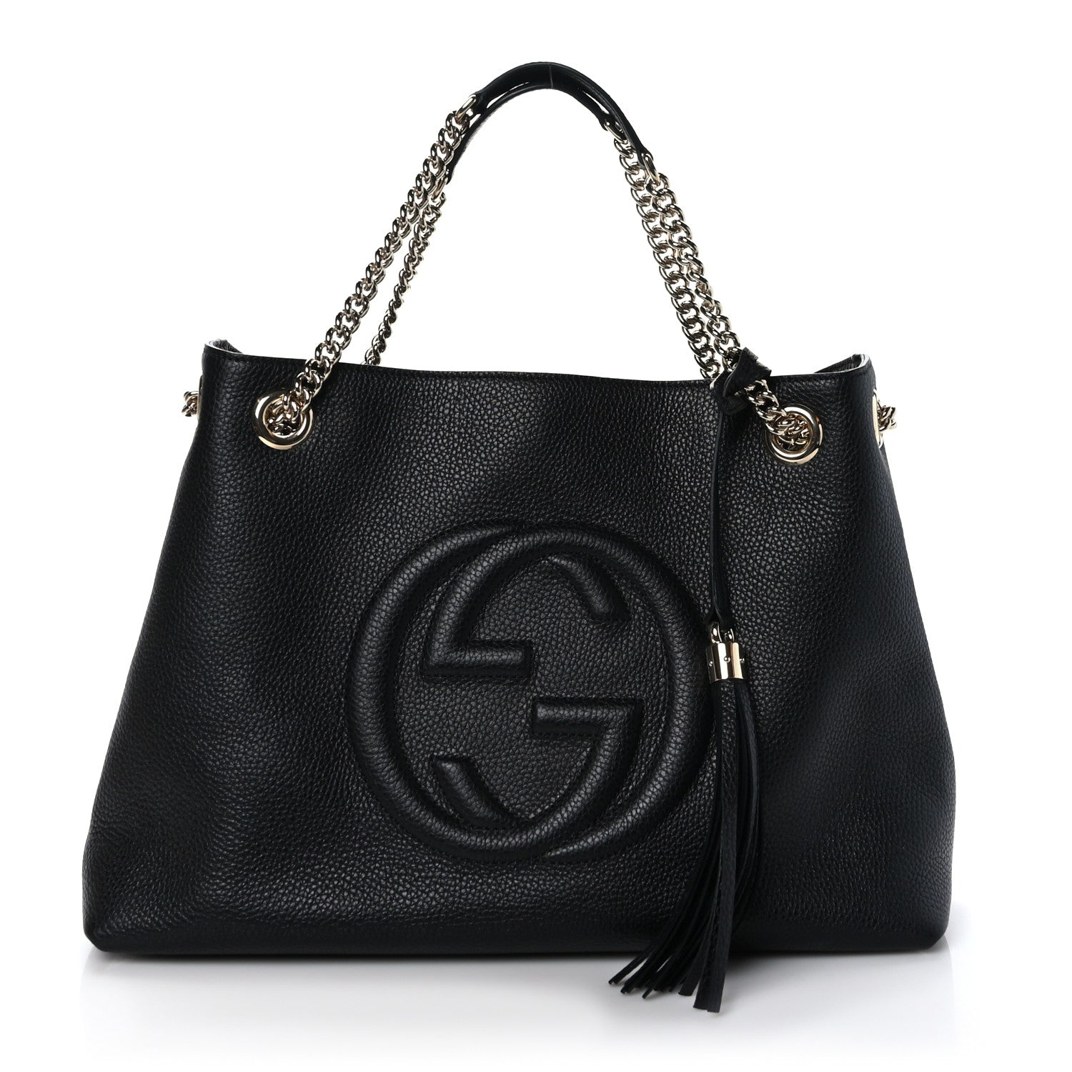 Gucci Pebbled Calfskin Medium Soho Chain Shoulder Bag Black 1 of 10
