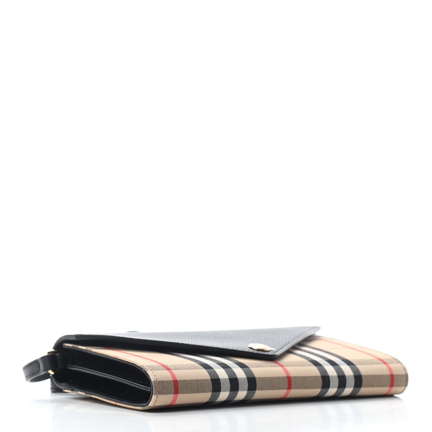 Burberry Grainy Calfskin Vintage Check Wallet With Detachable Strap Black 3 of 8