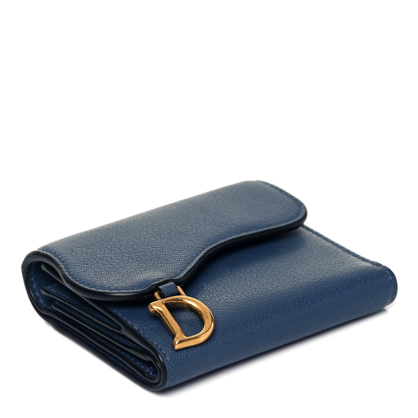 Goatskin Saddle Lotus Wallet Black