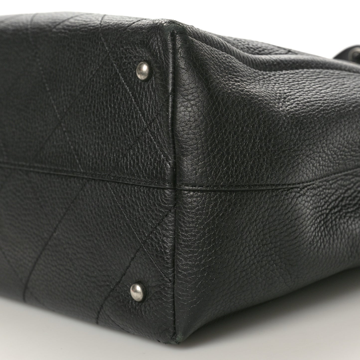 Deerskin Stitched Medium CC Shopping Tote Black