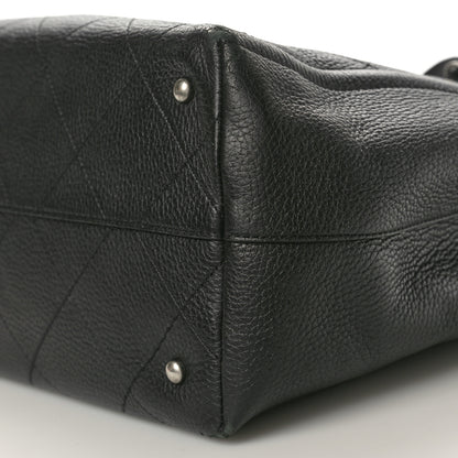 Chanel Deerskin Stitched Medium CC Shopping Tote Black 10 of 15