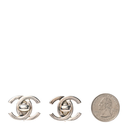 Chanel CC Turnlock Clip On Earrings Silver 2 of 4