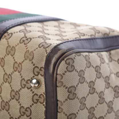Gucci Monogram Vintage Web Medium Boston Dark Brown 9 of 23