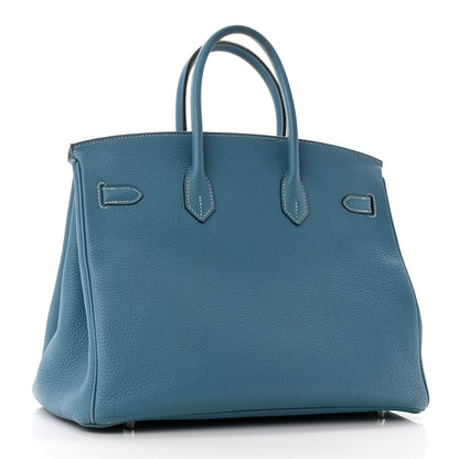 Hermes Togo BIRKIN 35 Blue Jean 3 of 10