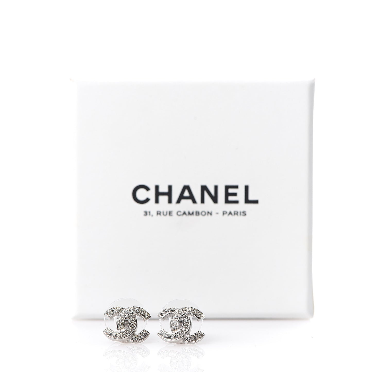 Crystal CC Earrings Silver