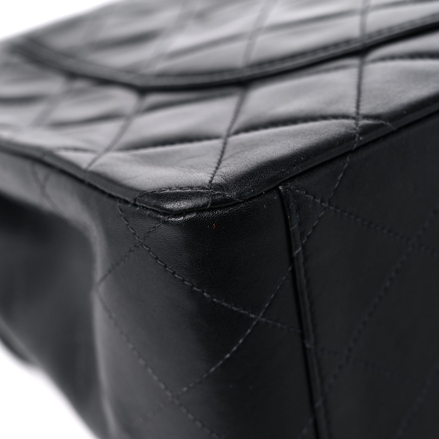 Lambskin Quilted XL Jumbo Single Flap Black