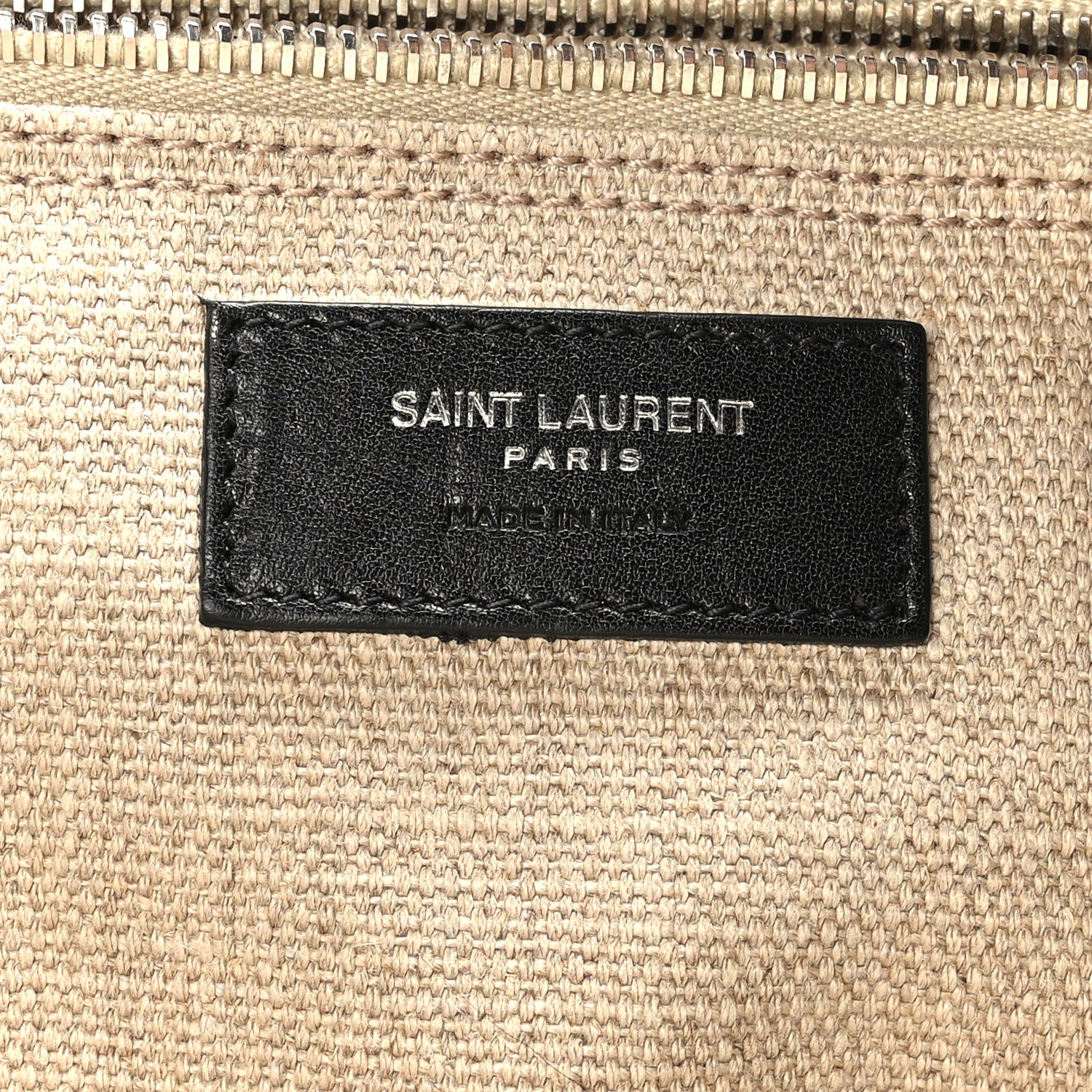 Saint Laurent Linen Calfskin Rive Gauche Tote Optic White 6 of 8