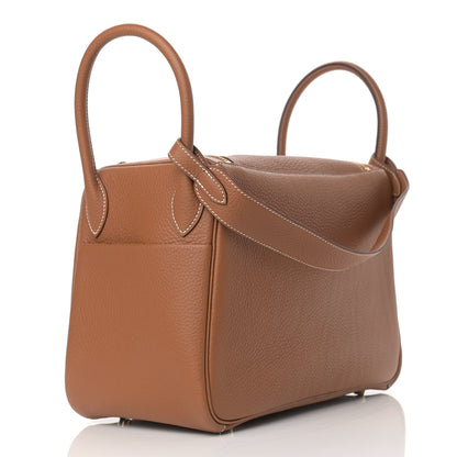 Hermes Taurillon Clemence Lindy 30 Gold 3 of 9