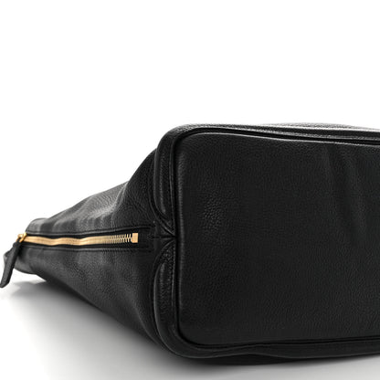 Alexander McQueen Pebbled Calfskin Skull Padlock Tote Black 8 of 11