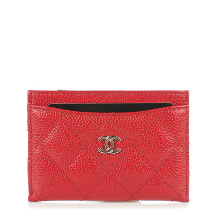 Chanel Caviar Quilted Card Holder Red 1 of 8