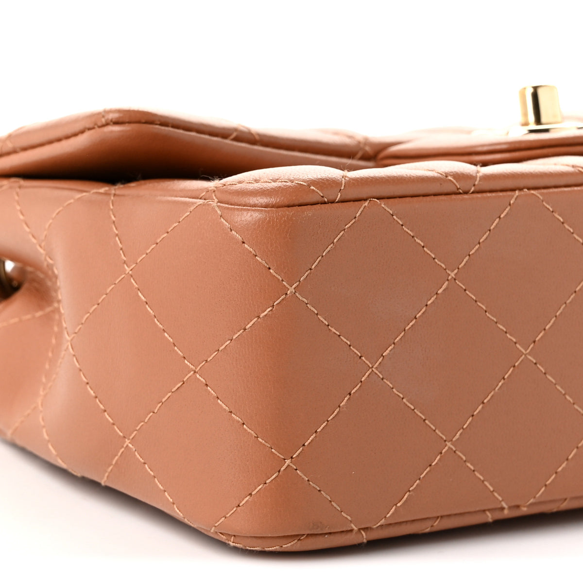 Chanel Lambskin Quilted Mini Rectangular Flap Brown 9 of 11