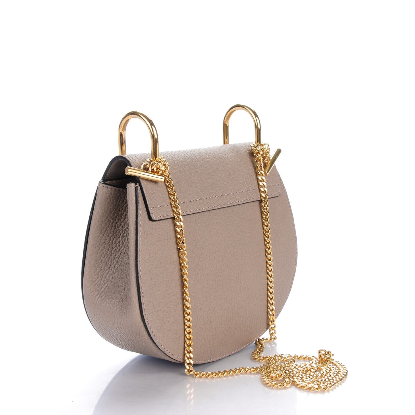 Grained Lambskin Mini Drew Shoulder Bag Motty Grey