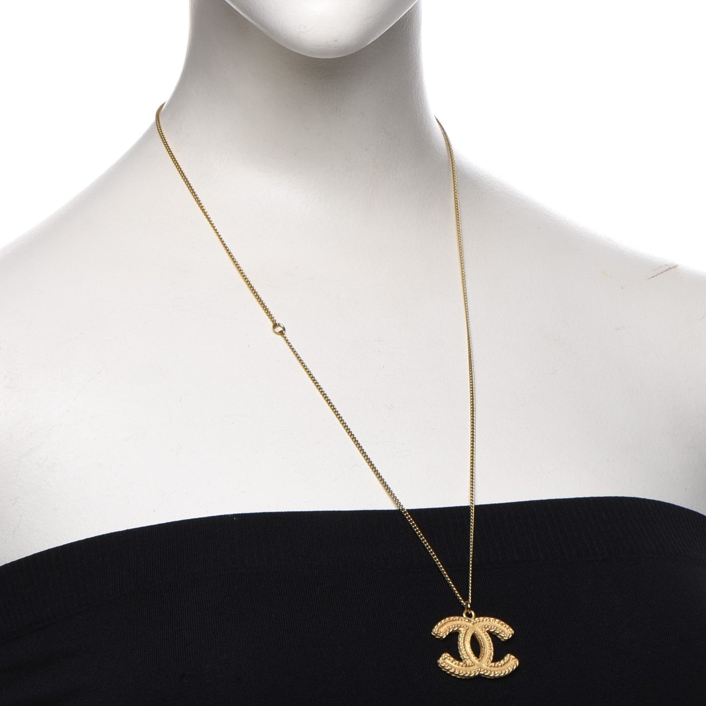 Enamel CC Necklace Gold