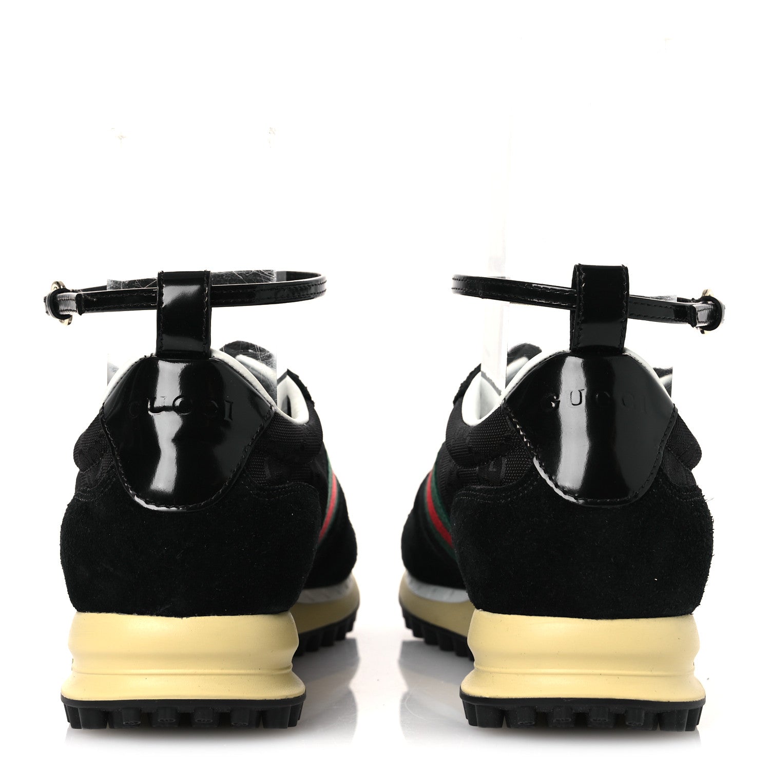 Gucci GG Suede Monogram Web Re-Motion Sneakers 38 Black 4 of 11