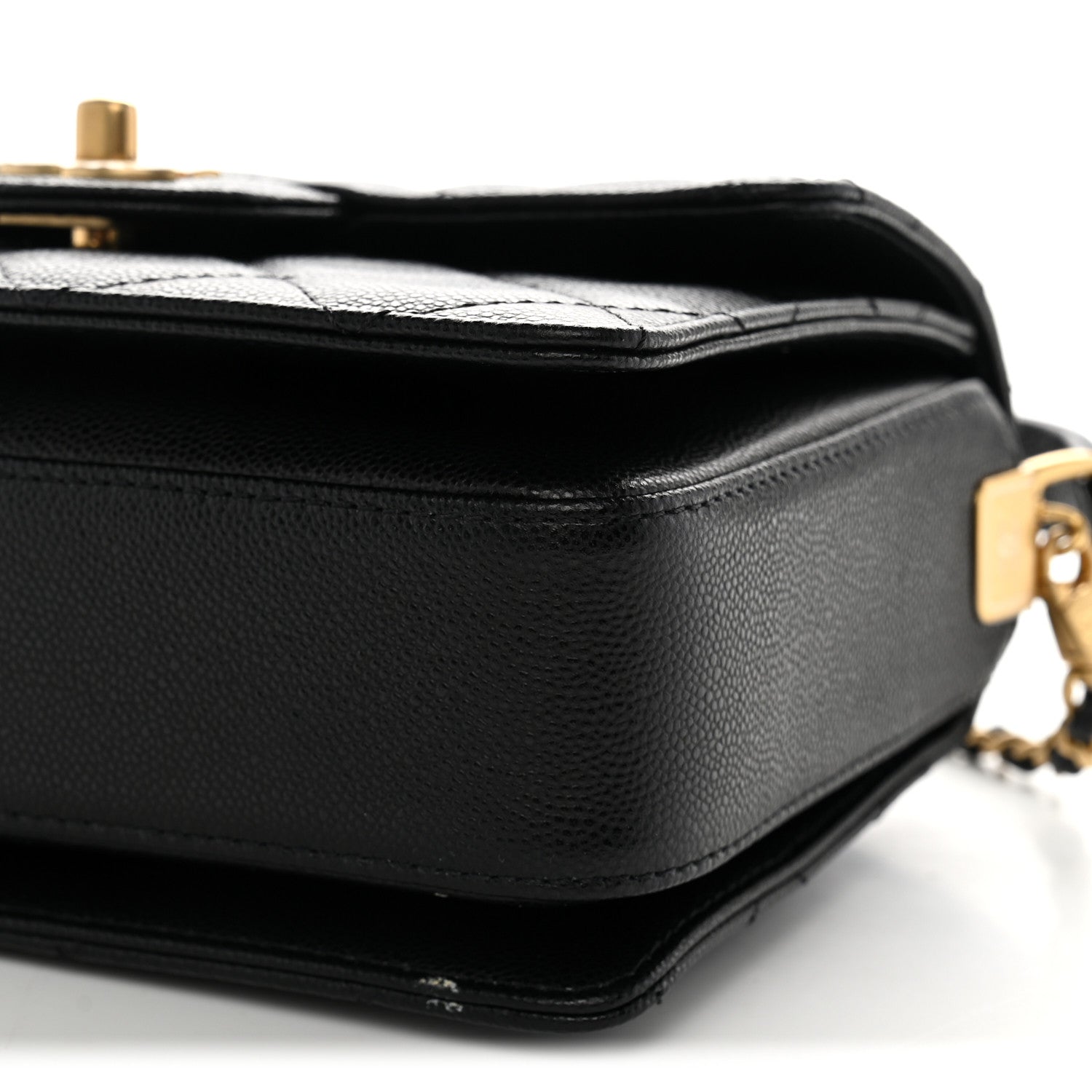 Chanel Shiny Caviar Quilted Mini Top Handle Flap Black 10 of 11
