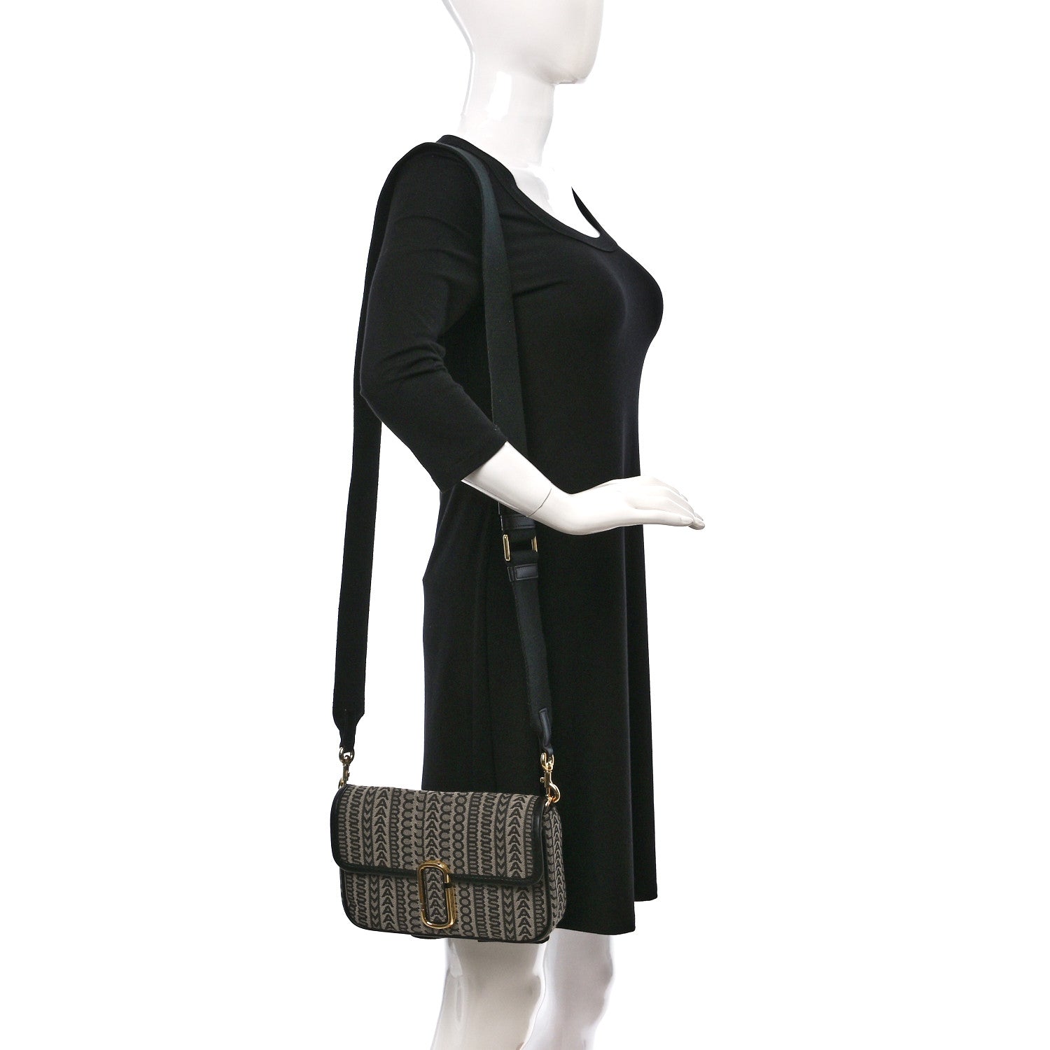 Marc Jacobs Cotton Jacquard The Monogram J Marc Shoulder Bag Beige Multi 2 of 9