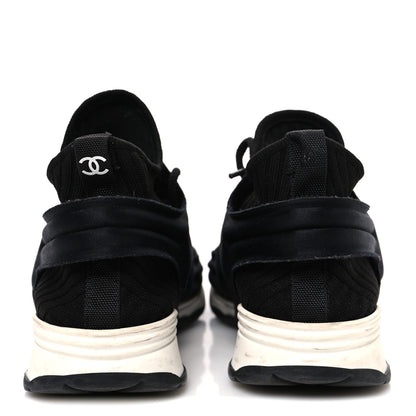 Chanel Stretch Fabric CC Sneakers 36 Black 6 of 10