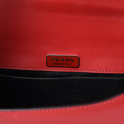Prada City Calfskin Saffiano Crystal Cahier Bag Fuoco Black 5 of 9