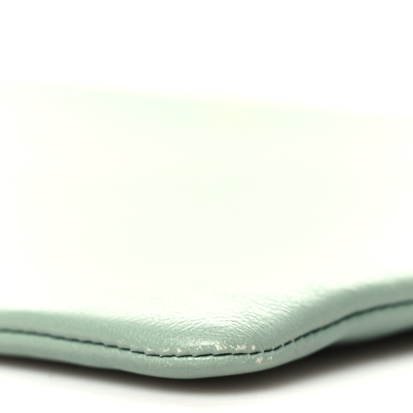 Cloudy Lambskin Solo Zip Pouch Celadon