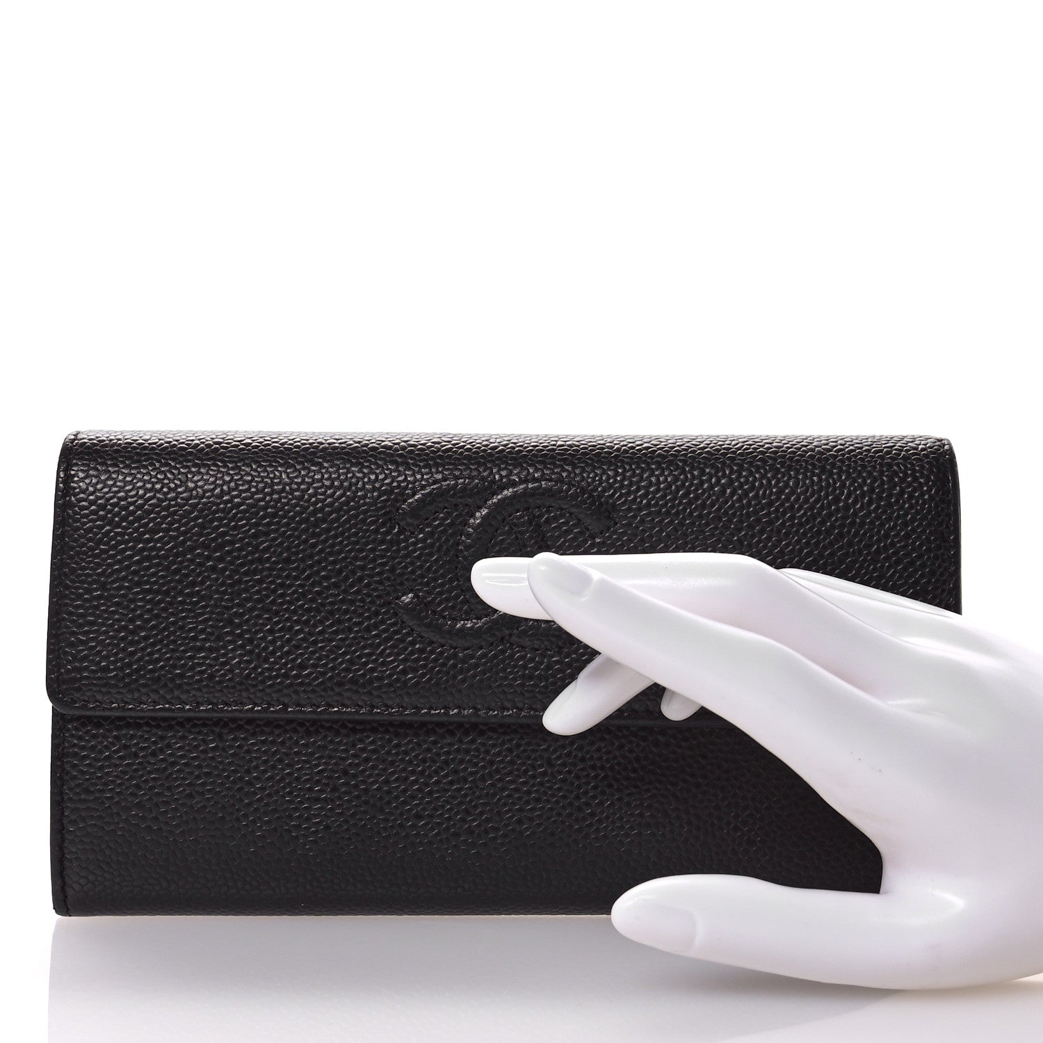 Chanel Caviar Timeless CC Large Gusset Flap Wallet Black 2 of 10
