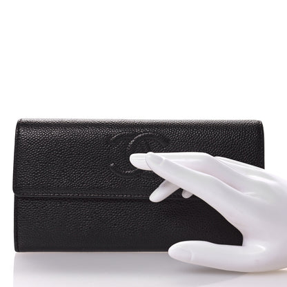 Chanel Caviar Timeless CC Large Gusset Flap Wallet Black 2 of 10