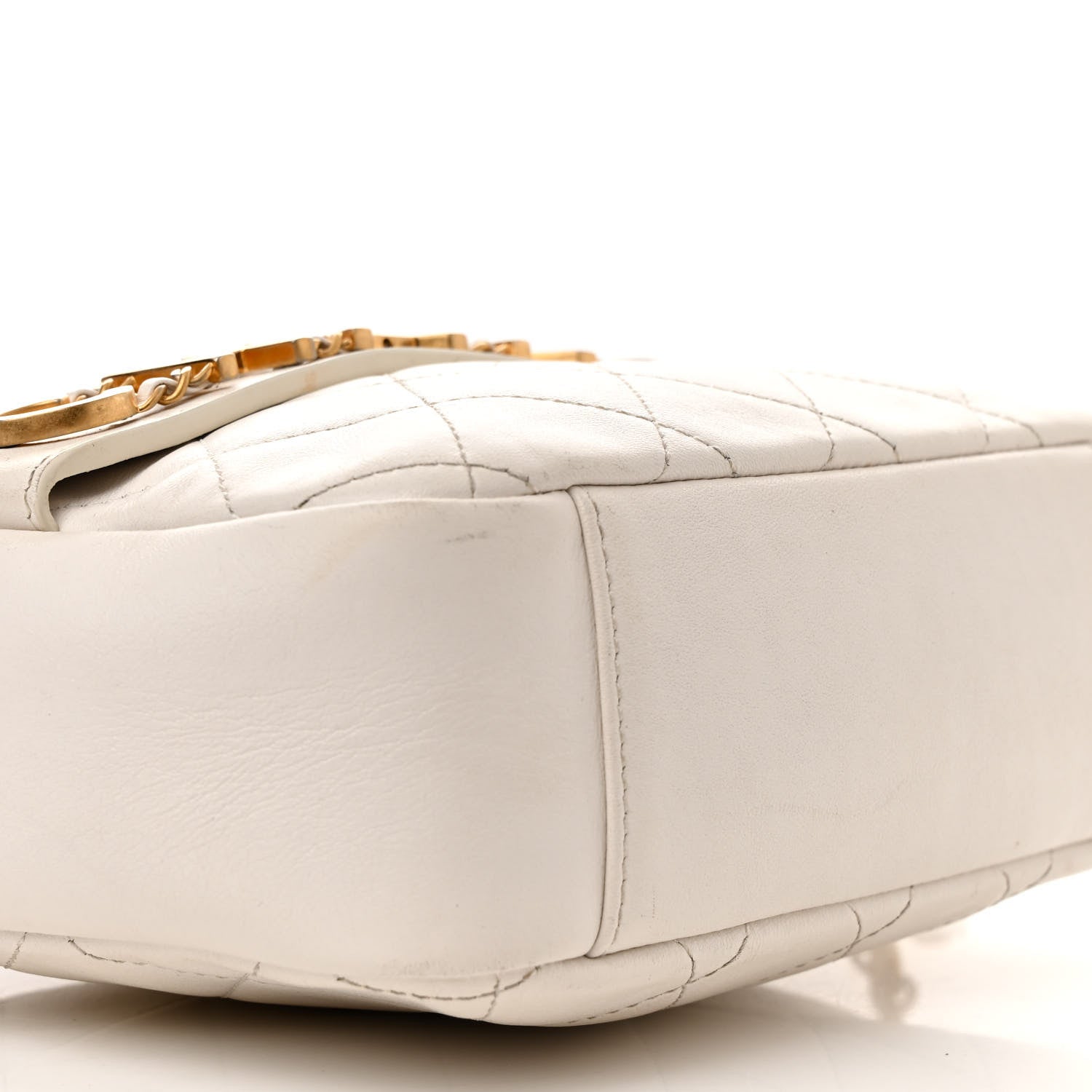 Chanel Calfskin Quilted Enchained Camera Case Bag White 9 of 18