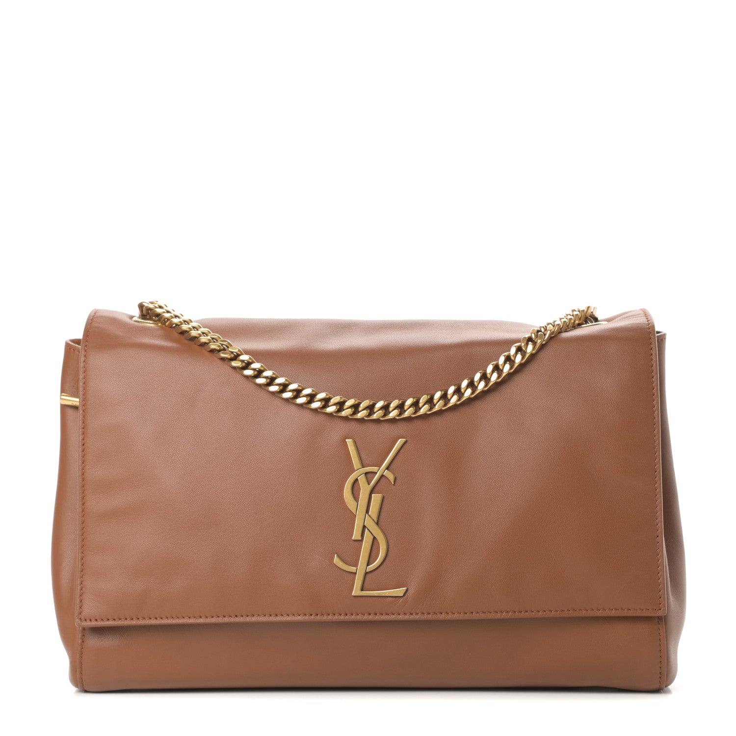 Saint Laurent Smooth Calfskin Suede Medium Reversible Monogram Kate Satchel Light Ochre 1 of 18