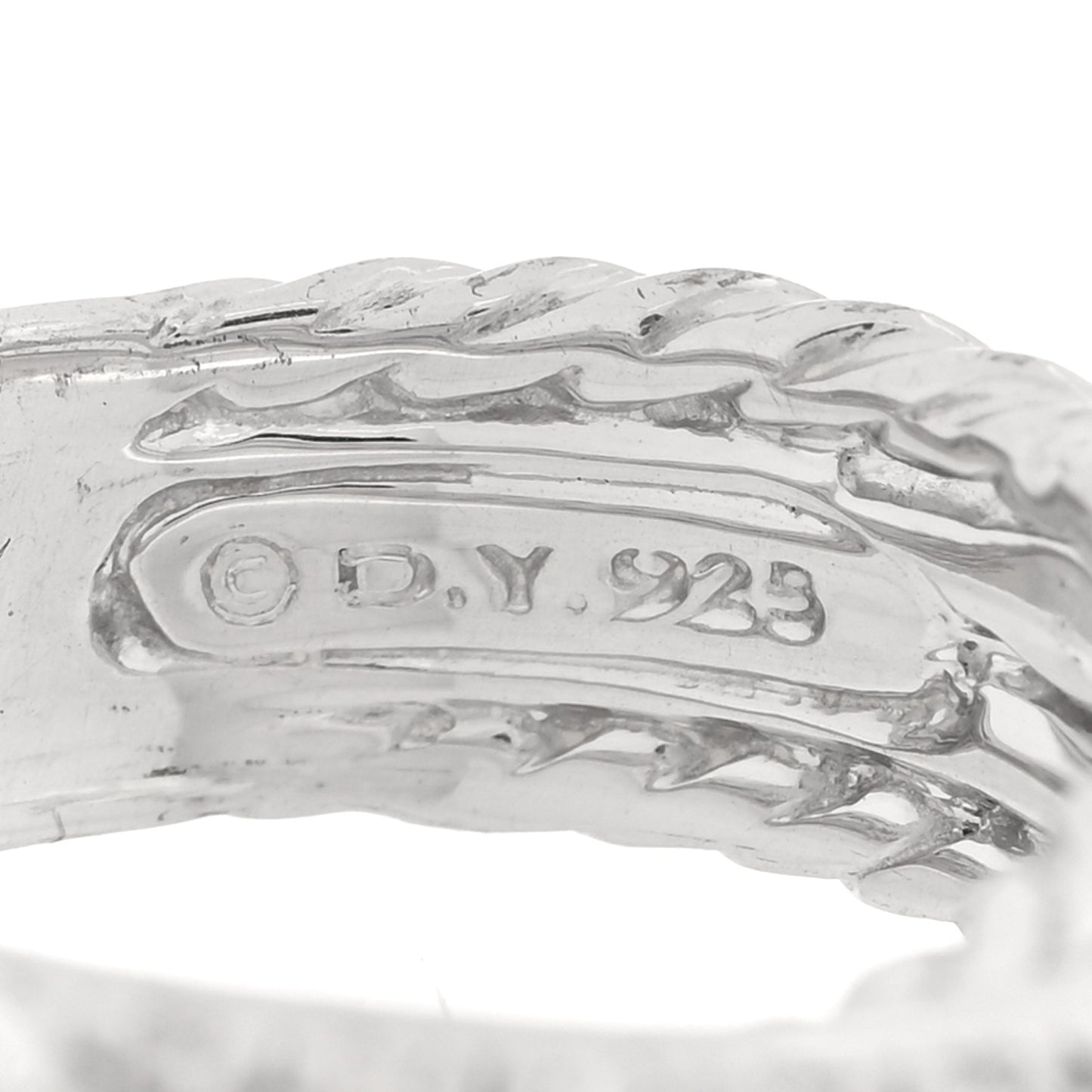 Sterling Silver Diamond 7mm Crossover Ring 48 4.5