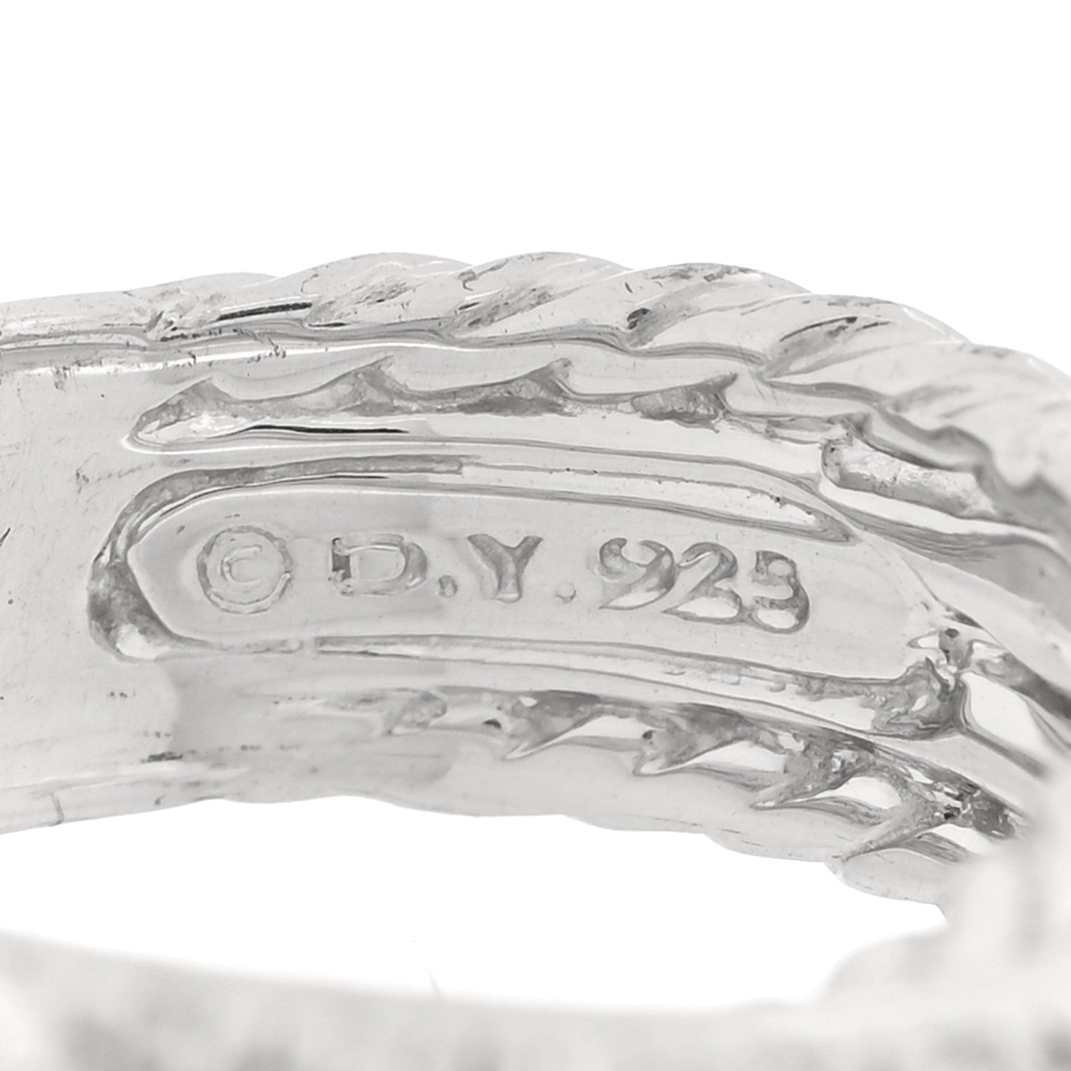 David Yurman Sterling Silver Diamond 7mm Crossover Ring 48 4.5 4 of 4